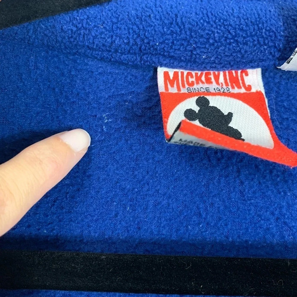 VTG Mickey Inc Walt Disney Fleece Sweatshirt Mickey Mouse Mens XL Front Zip FLAW - Picture 15 of 15